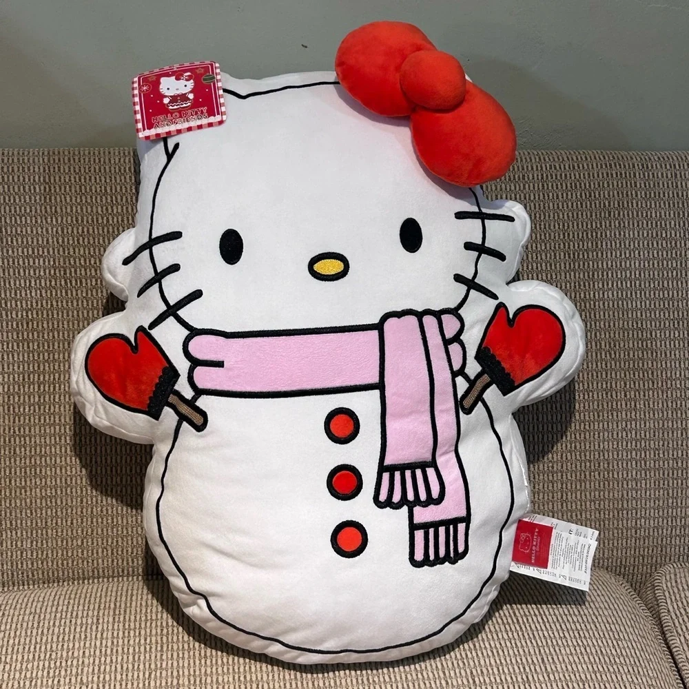 HELLO KITTY AND FRIENDS 18in Plush Character Shaped Xmas Pillow Made By Sanrio